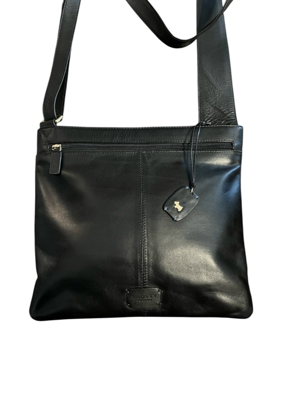 Radley London Black Leather Pocket Bag with Front Pocket and Original Hang Tag